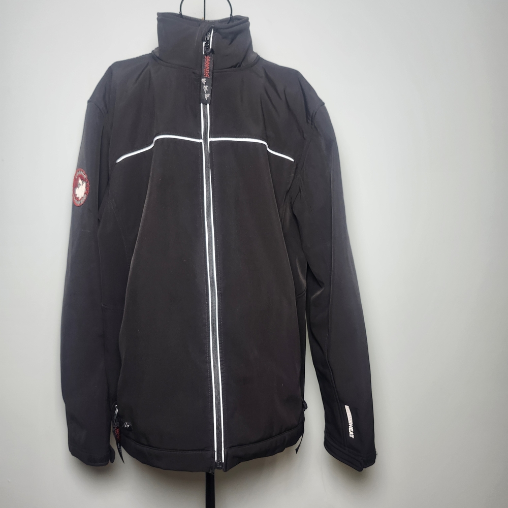 Canada Weather Gear Black Thermoheat Jacket Mens XL Softshell Full Zip